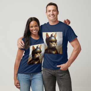 Kat middeleeuwse ridder t-shirt