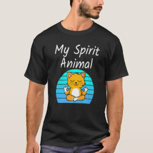 Kat Mijn Spirituele Dier Ontspannen Meditatie Yoga T-shirt