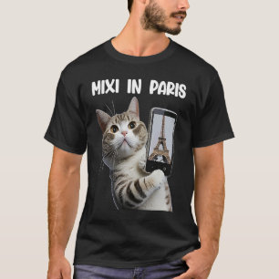 Kat Mixi in Parijs gay paree selfies tabby T-shirt