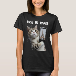 Kat Mixi in Parijs gay paree selfies tabby T-shirt