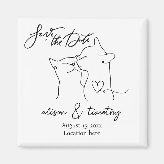 Kat Modern Minimalistisch hart Opslaan Datum Magneet (Voorkant)