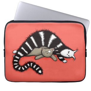 Kat Moeder beschermt haar Kat Laptop Sleeve