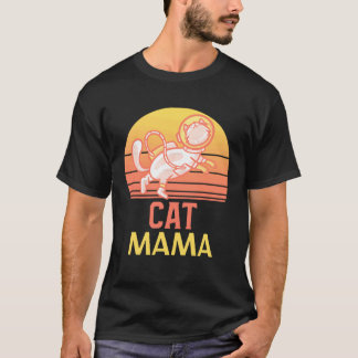 Kat Moeder Ca Vintage Jaren Tachtig Stijl Kat Mama T-shirt