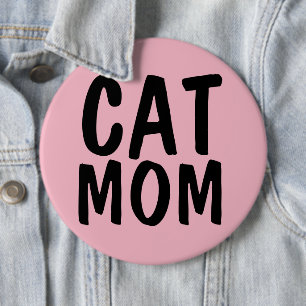 KAT MOEDER GROOT Roze Ronde Button 6,0 Cm