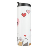 Kat Moeder Huisdier Ouder Kat Paws met Hart Tumble Thermosbeker (Geroteerd rechts)