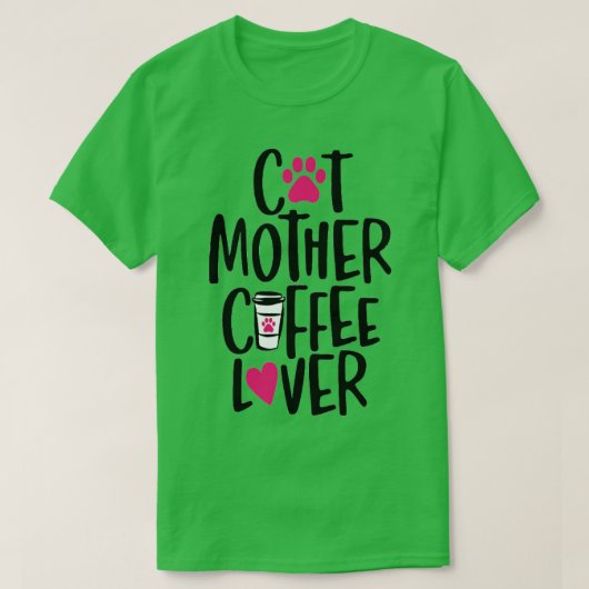 Kat moeder koffie 75 t-shirt (Design voorkant)