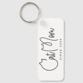 Kat Moeder Modern Chic Speels en Leuke Typografie Sleutelhanger (Voorkant)