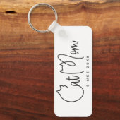 Kat Moeder Modern Chic Speels en Leuke Typografie Sleutelhanger (Voorkant)