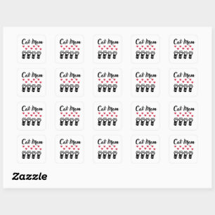 Kat Moeder Paws Vierkante Sticker