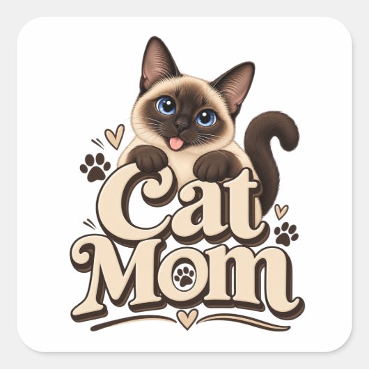 Kat Moeder Sticker | Grappig Cadeau | Kat Liefhebb (Voorkant)