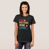 Kat Moeder Wijn Kat Eigenaar Moeder Van Zoon Doc T-shirt (Voorkant volledig)