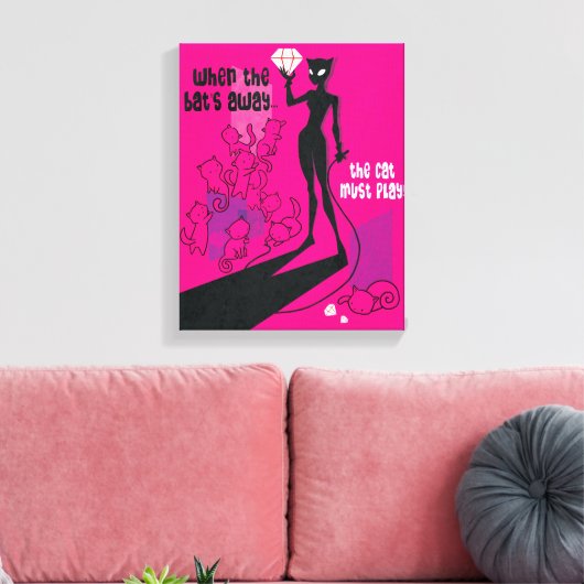 Kat moet worden afgespeeld canvas afdruk (Insitu (Woonkamer))