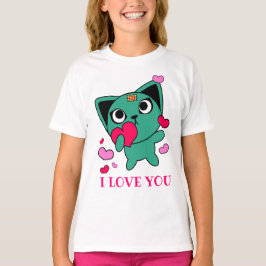 Kat Monster Love Cute Girl Sweet Heart T-shirt