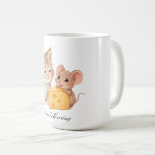 Kat & Muis "Delen is zorgzaam" Leuke Dierenvriend Koffiemok