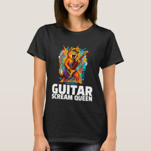 Kat Muziek Gitaar Riff Rock Gitaar Schreeuw Koning T-shirt