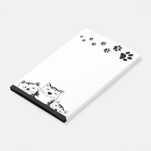 Kat na afdruk "Paw Print" Post-it® Notes (Schuin)