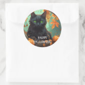 Kat najaar ronde sticker (Tas)