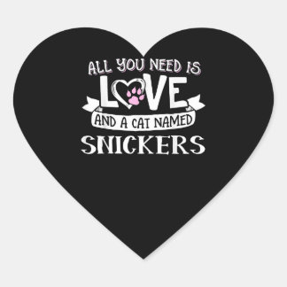 Kat Name Snickers Lovers | Alles wat je nodig hebt Hart Sticker