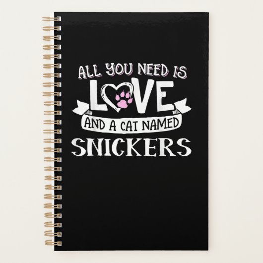 Kat Name Snickers Lovers | Alles wat je nodig hebt Planner (Voorkant)