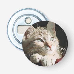 Kat, natuur, huisdier button flesopener