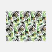 Kat Noir & Plagpatroon Fleece Deken (Voorkant (Horizontaal))