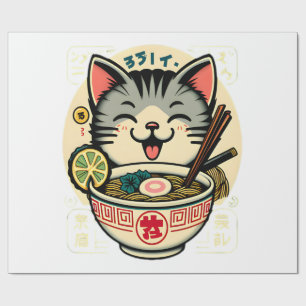 Kat Noodle Japanse Anime ga Kawaii Kat Cadeaupapier