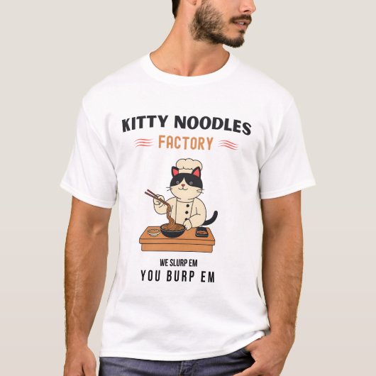Kat Noodles Factory T-shirt (Voorkant)