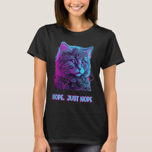 Kat nope gewoon nope retrowave ragdoll luisteren m t-shirt
