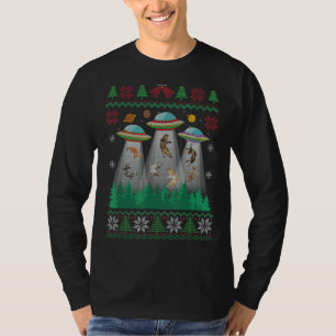 Kat Oegly kerstkeuken Alien Ufo Cat Abduction T-shirt