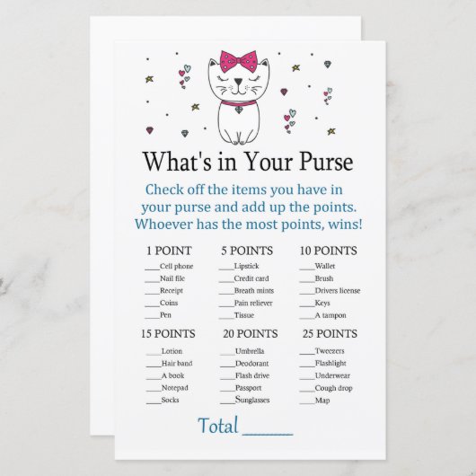 Kat of Kitten Wat zit er in je handtas? (Voorkant / Achterkant)