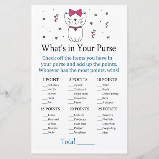 Kat of Kitten Wat zit er in je handtas? (Voorkant)