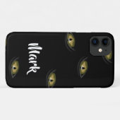 Kat-ogen van de douane op zwart Case-Mate iPhone case (Achterkant (horizontaal))