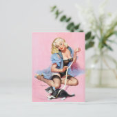 Kat omhoog briefkaart (Staand voorkant)