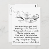 Kat omkeert visjar briefkaart (Voorkant / Achterkant)