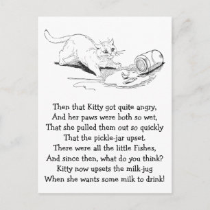 Kat omkeert visjar briefkaart
