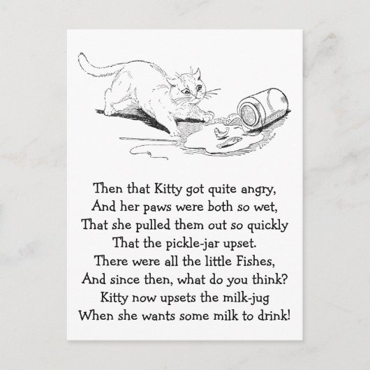Kat omkeert visjar briefkaart (Voorkant)