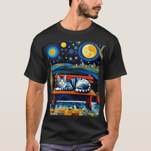 Kat onder de sterren 4 t-shirt (Voorkant)