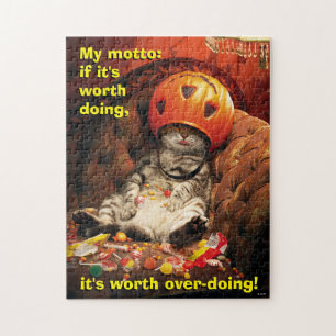 Kat onder Snoep Bucket Legpuzzel