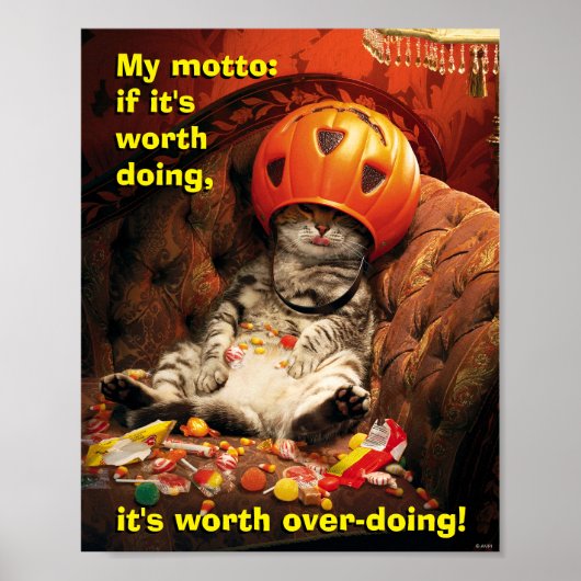 Kat onder Snoep Bucket Poster (Voorkant)