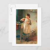 Kat ontbijt briefkaart (Voorkant / Achterkant)