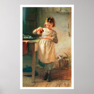 Kat ontbijt poster