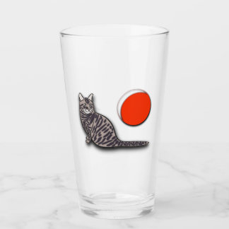 Kat ontmoet de volle maan glas