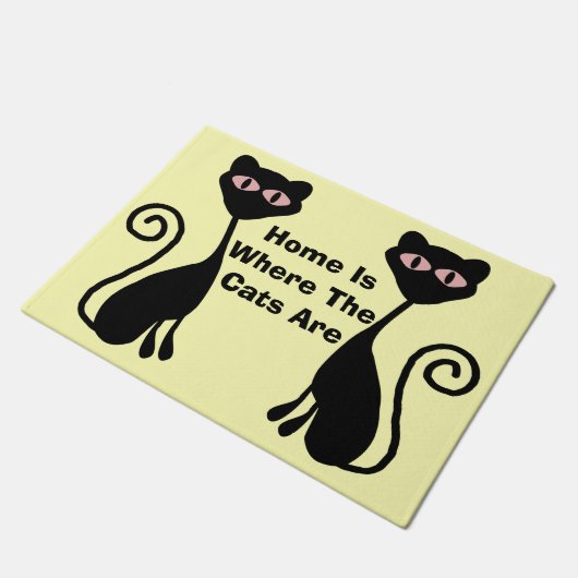 Kat ontwerp deurmat (Schuin)