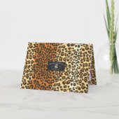 Kat Oogglazen Leopard Afdrukken met aangepaste naa Bedankkaart (Achterkant)