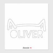 Kat Oor Auto Decal Aangepaste Naam Wit Raambumper Sticker (Vel)