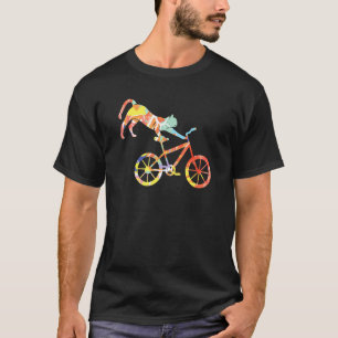 Kat op BMX-fiets Kitten Fiets Wielrennen T-shirt