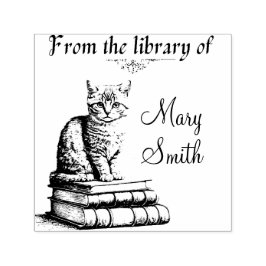 Kat op boeken Aangepaste zelfinnemende rubberstemp Zelfinktende Stempel