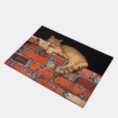 Kat op Brick Wall Deurmat (Schuin)