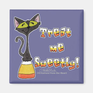 Kat op Candy Corn-Behandel me Zoet Magneet