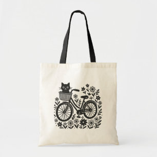 Kat op de fiets tote bag